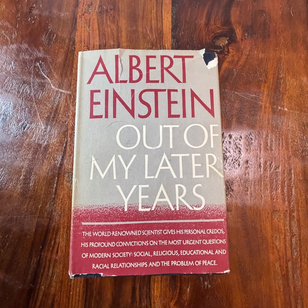 Albert Einstein Out of My Later Years 1950 Hardcover Philosophical Library Book